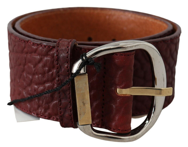 Bordeaux Wide Leather Waist Gold Silver Belt