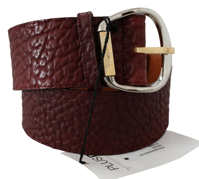 Bordeaux Wide Leather Waist Gold Silver Belt