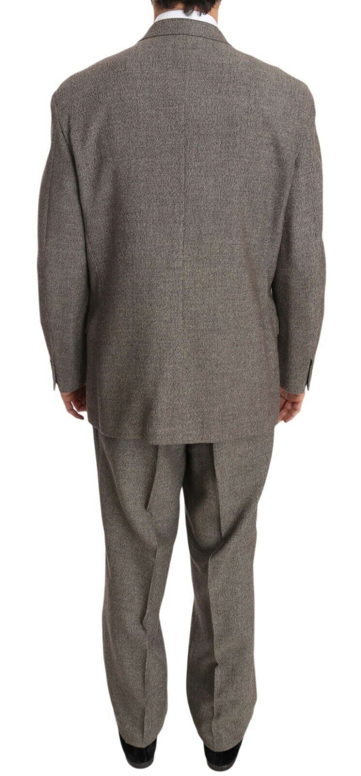 Brown Wool Regular Single  Breasted Suit