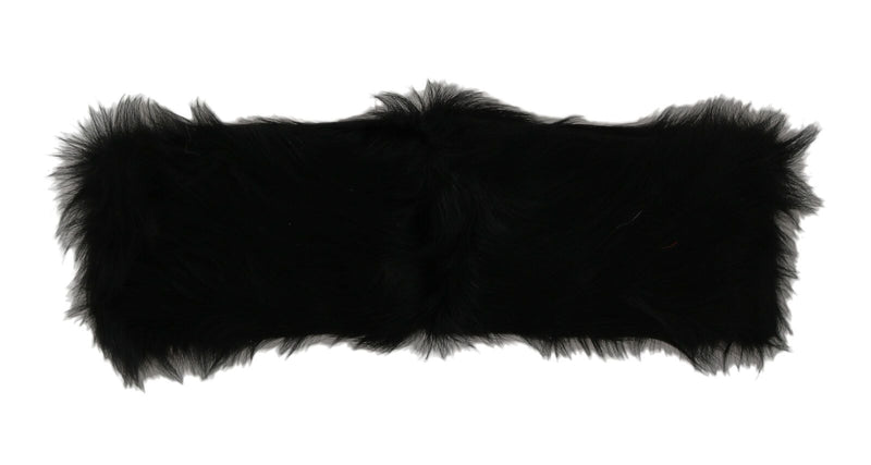 Black 100% Lamb Black Cuff Women Fur Bracelet