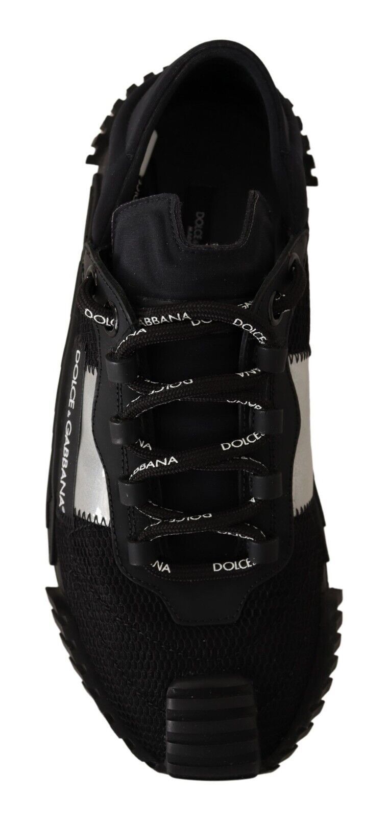 Black Leather Fabric Lace Up NS1 Sneakers