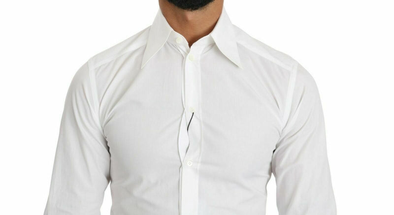 White Fitted Long Sleeve Top Shirt