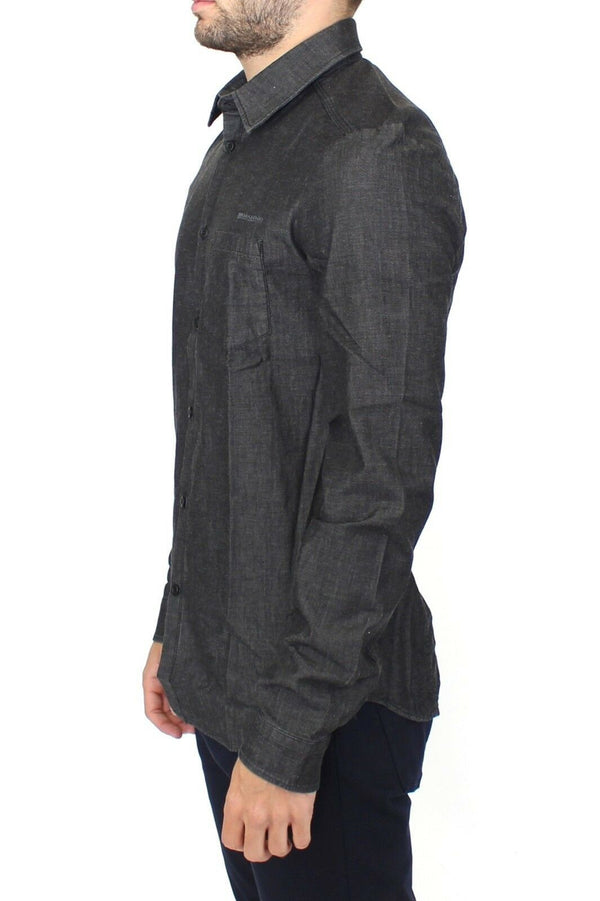 Denim Jeans Cotton Casual Gray Stretch Shirt