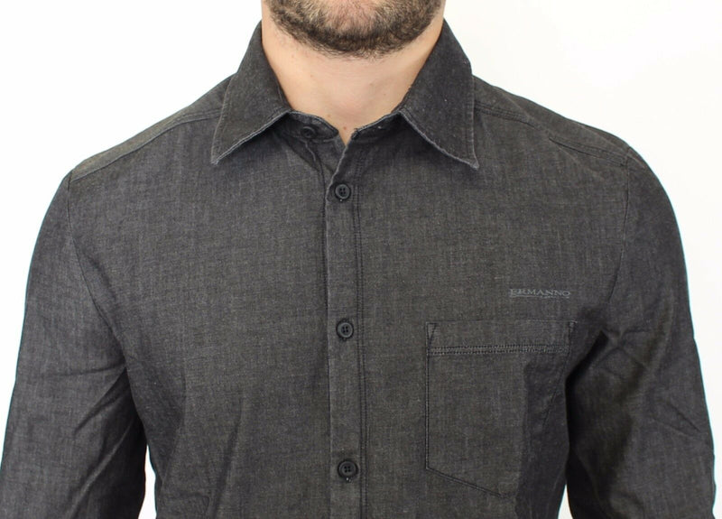 Denim Jeans Cotton Casual Gray Stretch Shirt