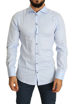 Light Blue Cotton Men Dress Shirt