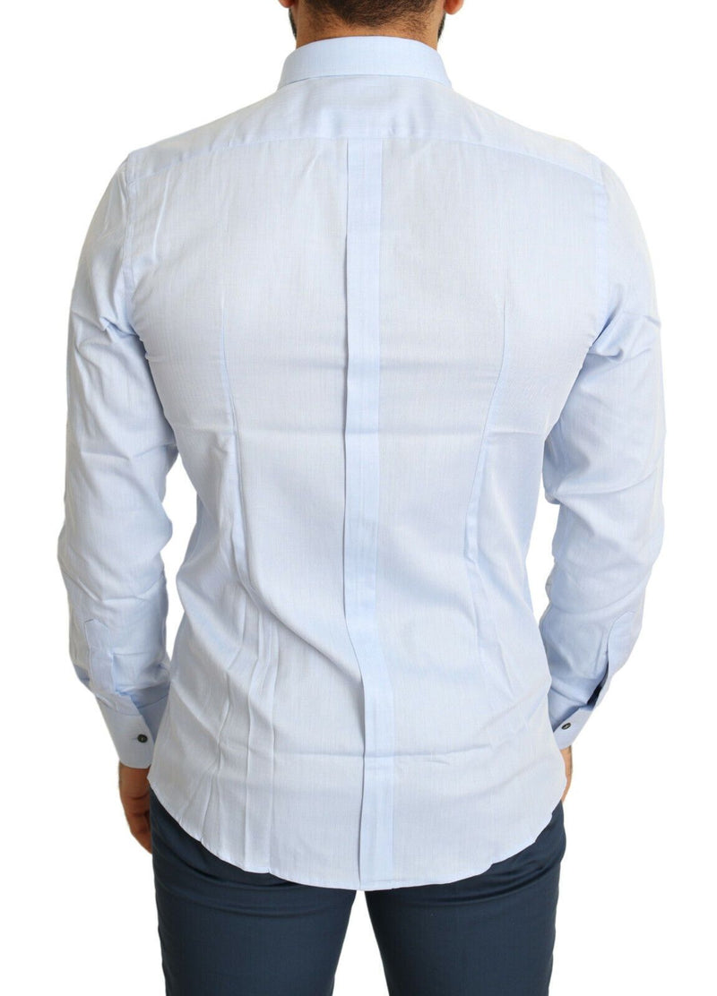 Light Blue Cotton Men Dress Shirt