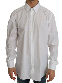 White 100% Cotton GOLD Slim Dress Shirt