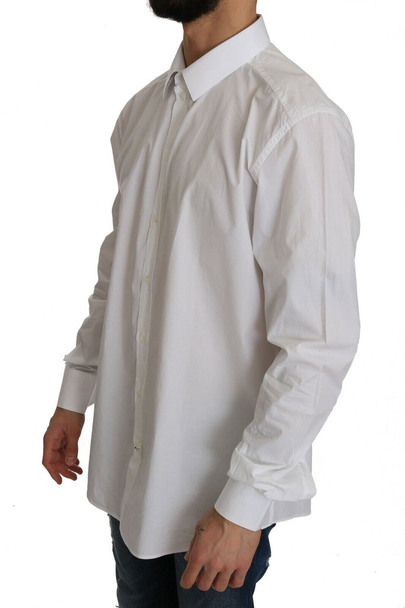 White 100% Cotton GOLD Slim Dress Shirt