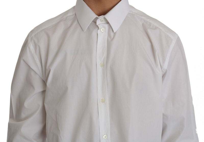 White 100% Cotton GOLD Slim Dress Shirt