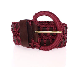 Purple Leather Logo Waist Cintura Belt