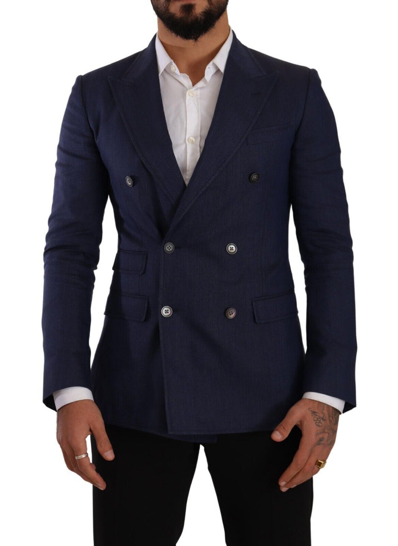 Blue Double Breasted Jacket TAORMINA Blazer