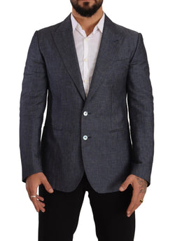 Blue Linen Cotton Jacket TAORMINA Blazer