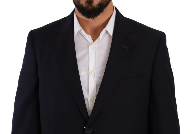 Blue Polyester Single Breasted Formal Suit