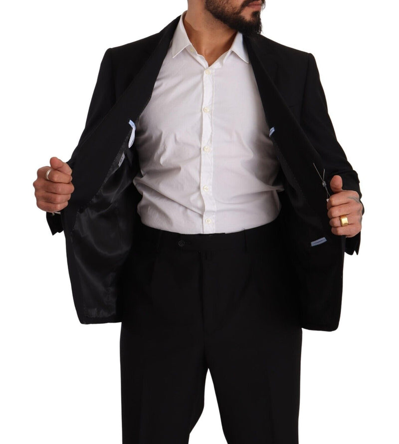 Black Polyester Single Breasted Formal Suit