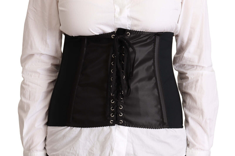 Black Corset Belt Stretch Waist Strap Top