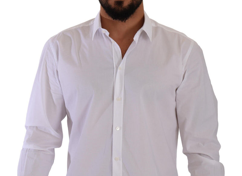 White MARTINI Cotton Dress Men Formal Shirt