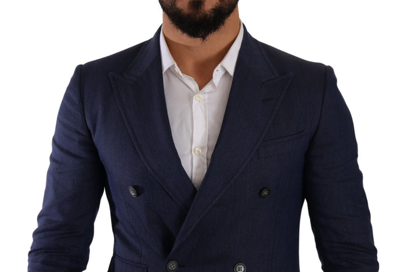 Blue Double Breasted Jacket TAORMINA Blazer