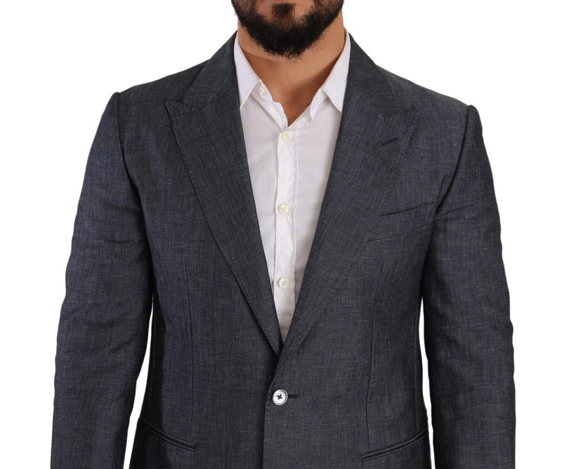 Blue Linen Cotton Jacket TAORMINA Blazer