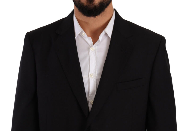 Black Polyester Single Breasted Formal Suit