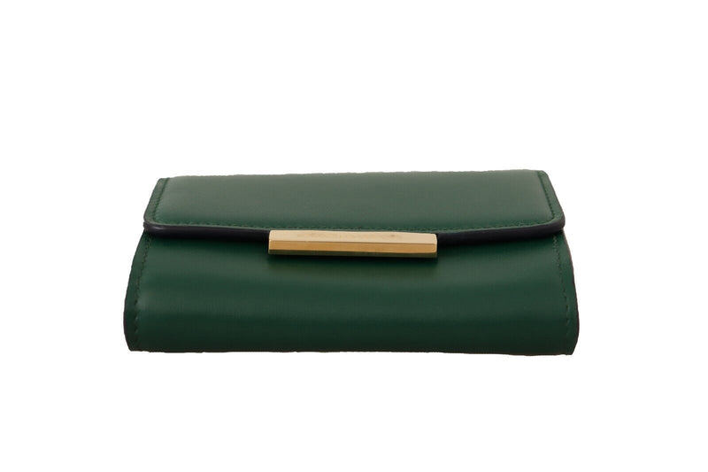 Green Leather Gold Metal DG Logo Coin Purse