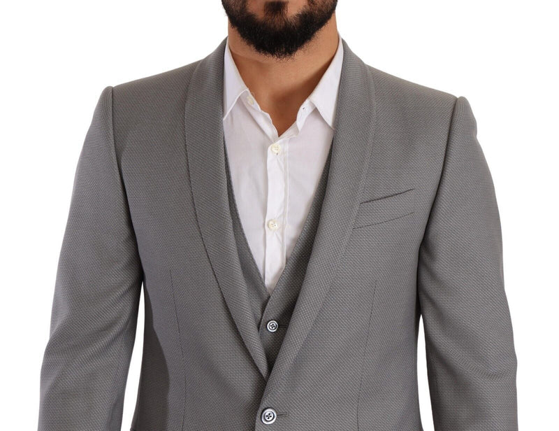 Gray MARTINI Wool Slim Fit 3 Piece Suit