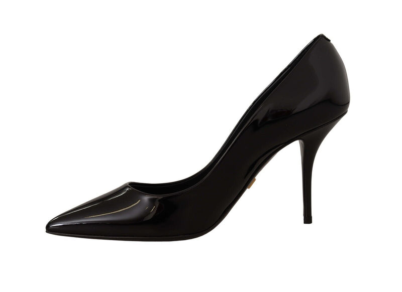 Black High Heels Pumps Patent Leather Shoes