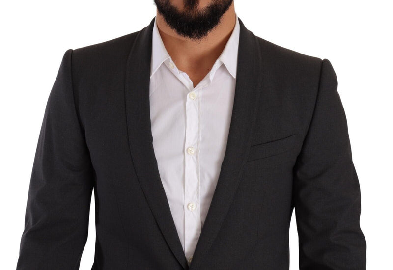 Gray GOLD Wool Single Breasted 2 Piece Suit