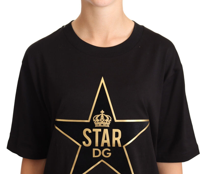 Black Crewneck D&G Logo Print T-shirt