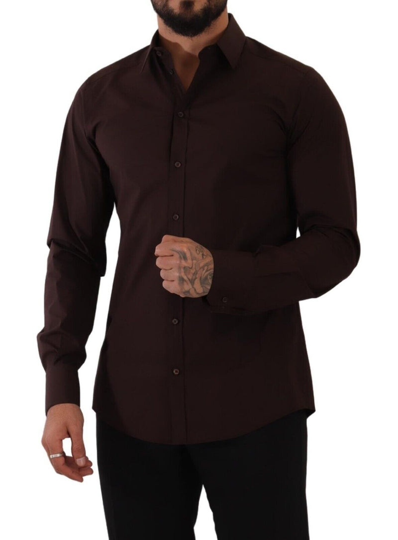 Bordeaux MARTINI Slim Cotton Formal Shirt