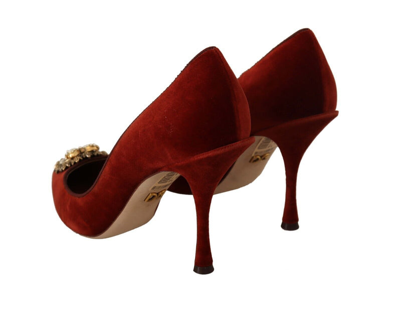 Brown Velvet Heart DEVOTION Heels Pumps Shoes