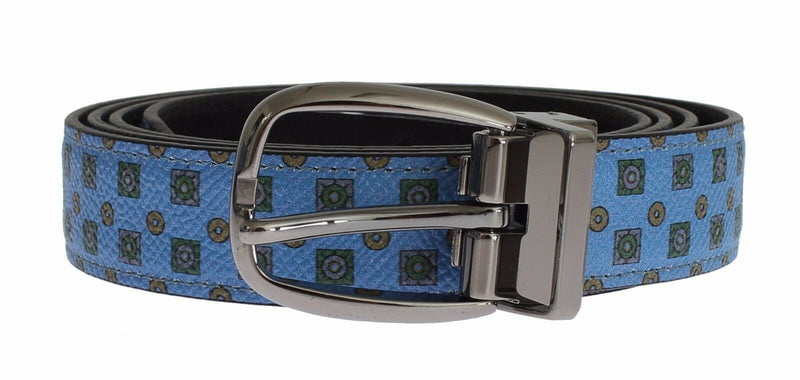 Blue Silk Bowtie Leather Men Belt Gift Box