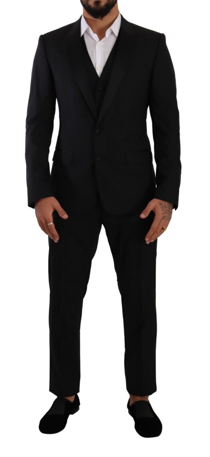 Black MARTINI Single Breasted 3 Piece Suit