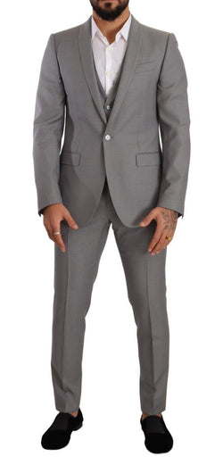 Gray MARTINI Wool Slim Fit 3 Piece Suit