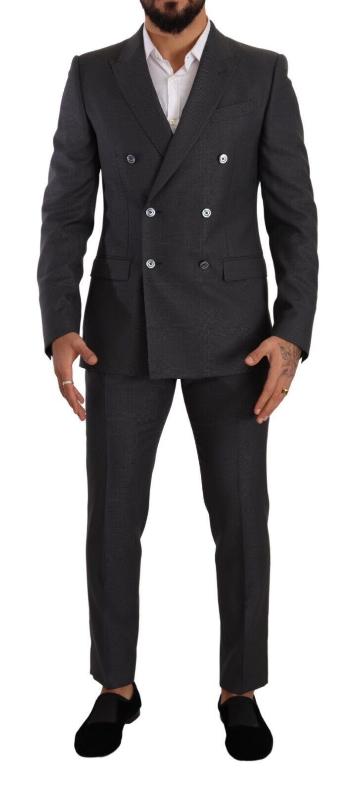 Gray MARTINI Wool Double Breasted 2 Piece Suit