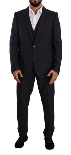 Blue MARTINI Single Breasted 3 Piece Suit