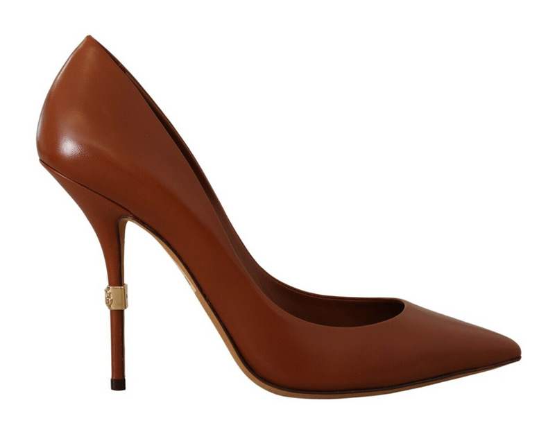 Brown Leather High Heels Pumps Shoes