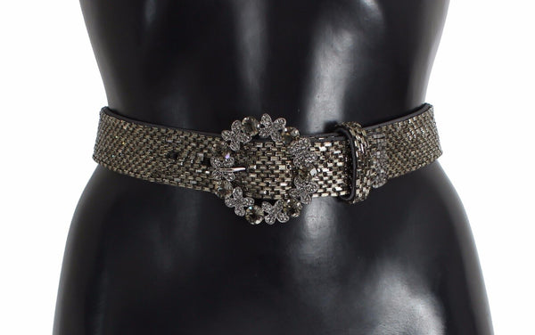 Multicolor Wide Crystal Buckle Sequined Belt