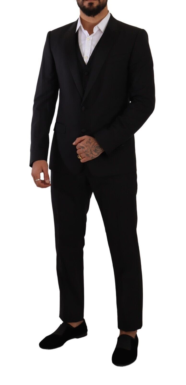 Black MARTINI Single Breasted 3 Piece Suit