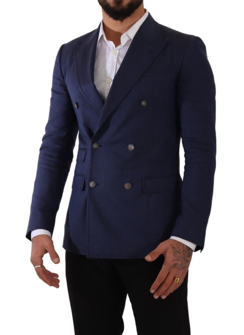 Blue Double Breasted Jacket TAORMINA Blazer