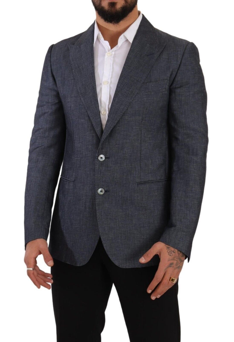 Blue Linen Cotton Jacket TAORMINA Blazer