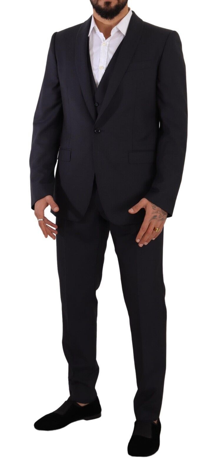 Blue MARTINI Single Breasted 3 Piece Suit