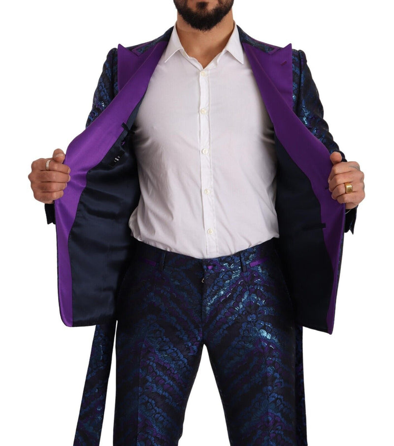 Metallic Purple Single Breasted 2 Piece Suit