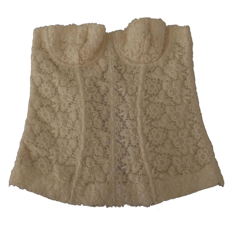 Off White Corset Bustier Floral Lace Top