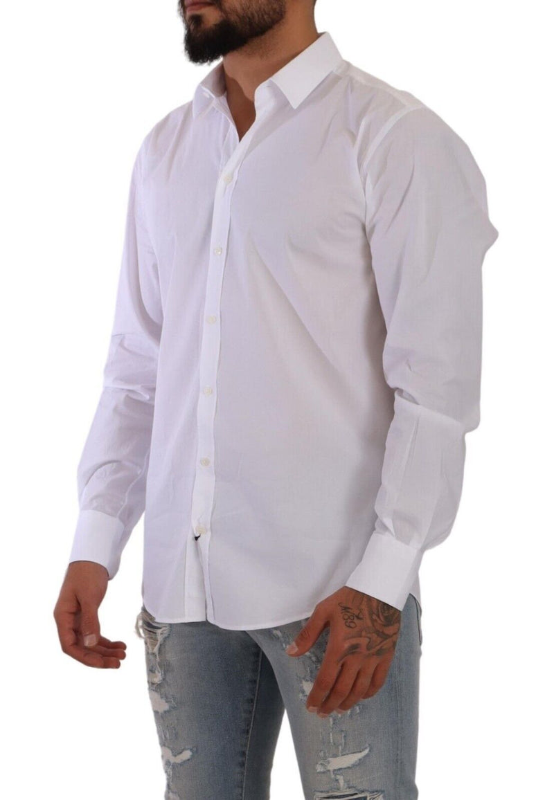 White MARTINI Cotton Dress Men Formal Shirt