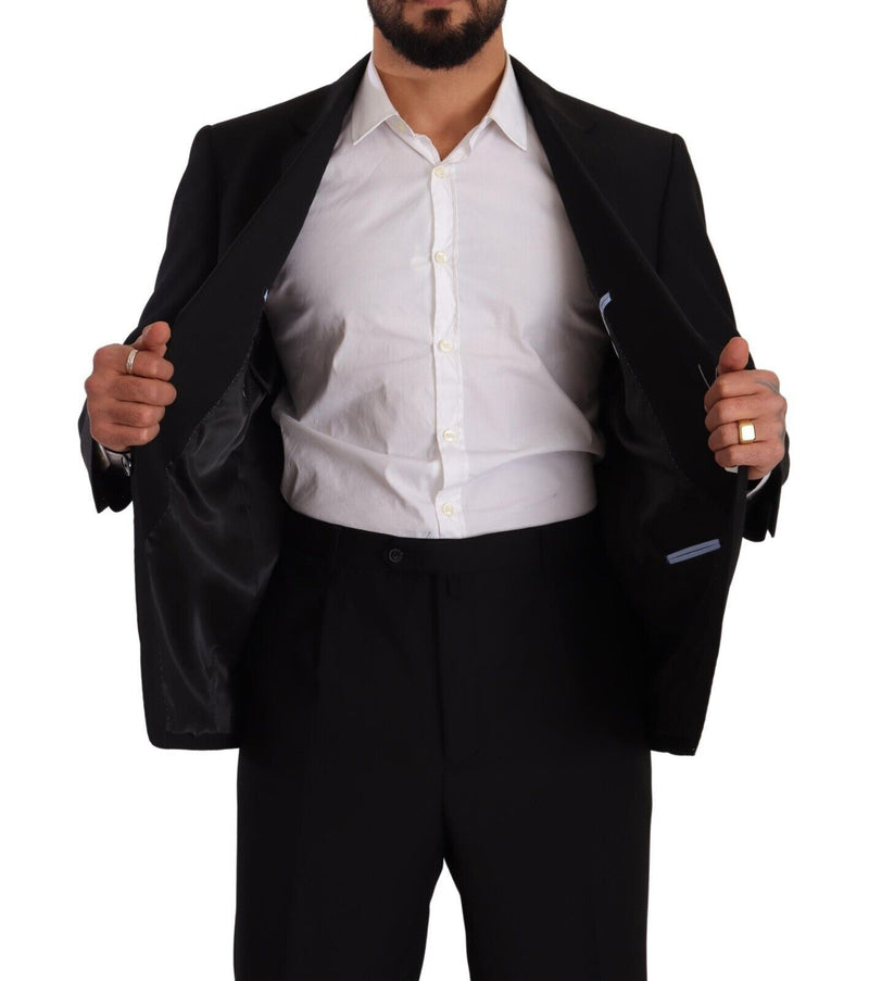 Black Polyester Single Breasted Formal Suit