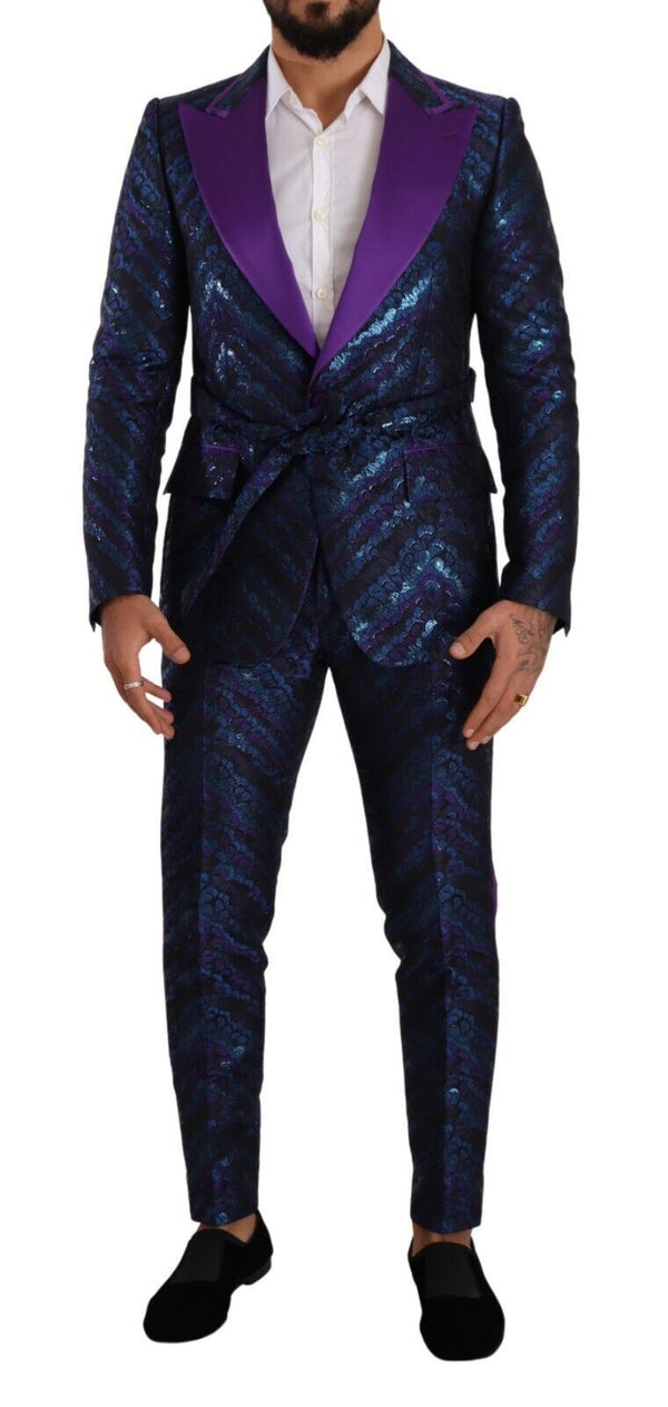 Metallic Purple Single Breasted 2 Piece Suit