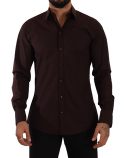 Bordeaux MARTINI Slim Cotton Formal Shirt