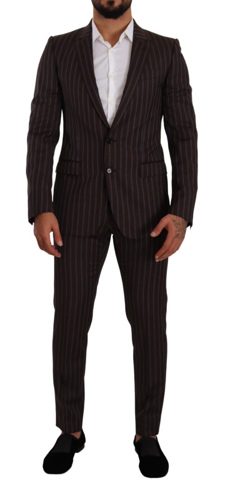 Bordeaux MARTINI Striped Slim Fit 2 Piece Suit