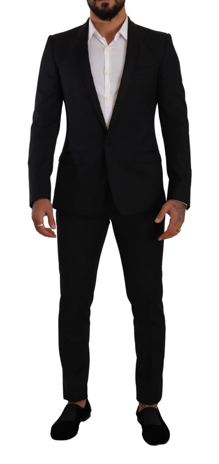 Black Fantasy GOLD Wool Slim Fit 2 Piece Suit