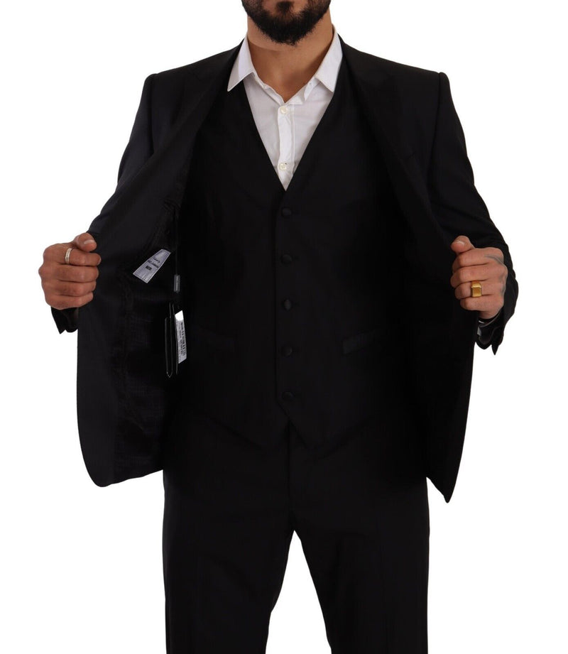 Black MARTINI Single Breasted 3 Piece Suit